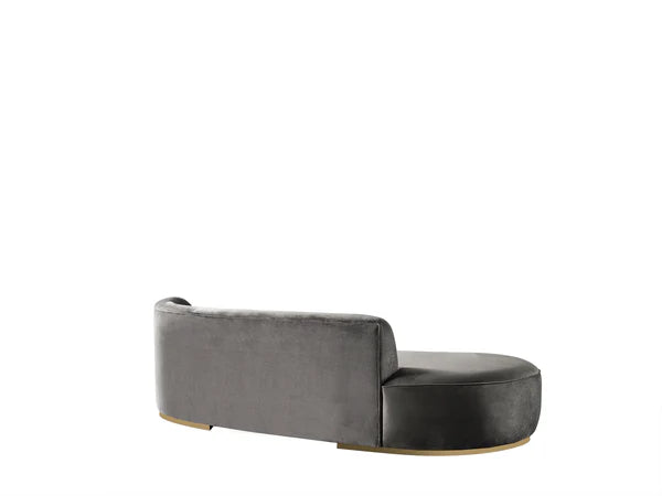 Ella Gray Velvet 106 Chaise Lounge