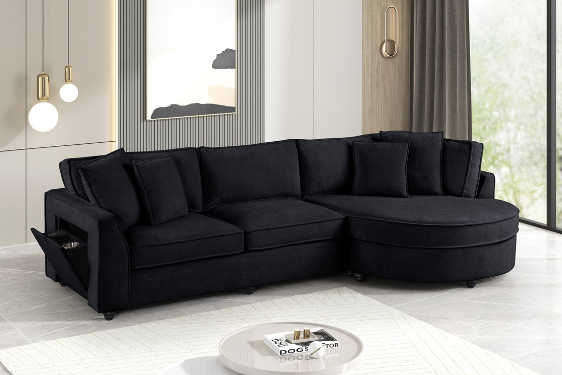 Elva Black Sectional