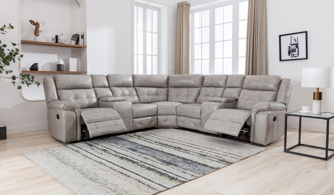 Jacob Stone Leather Reclining Sectional