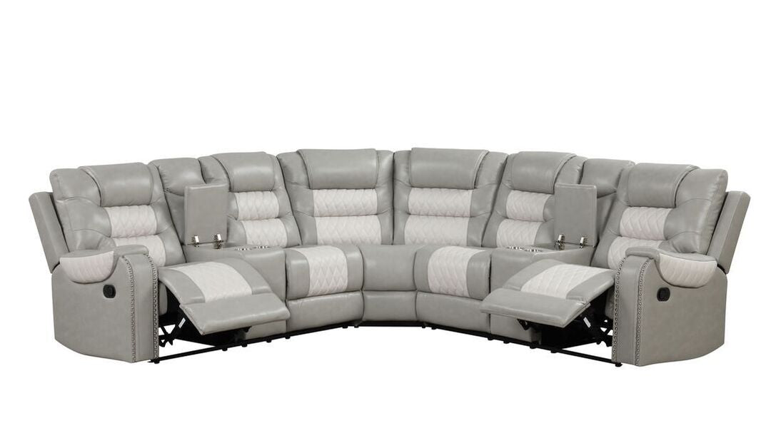 Jordon1 Gray Reclining Sectional