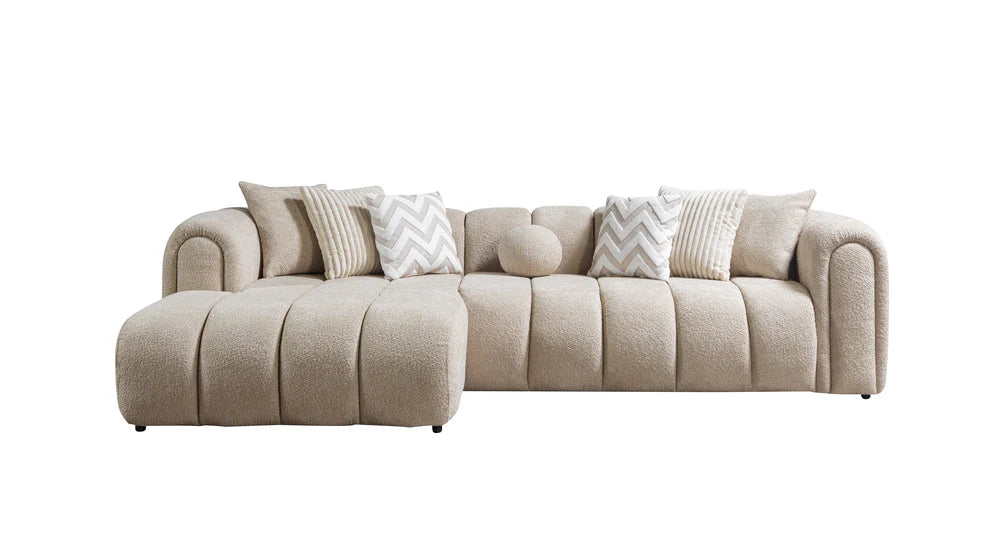 Lis Sand Boucle LAF Sectional