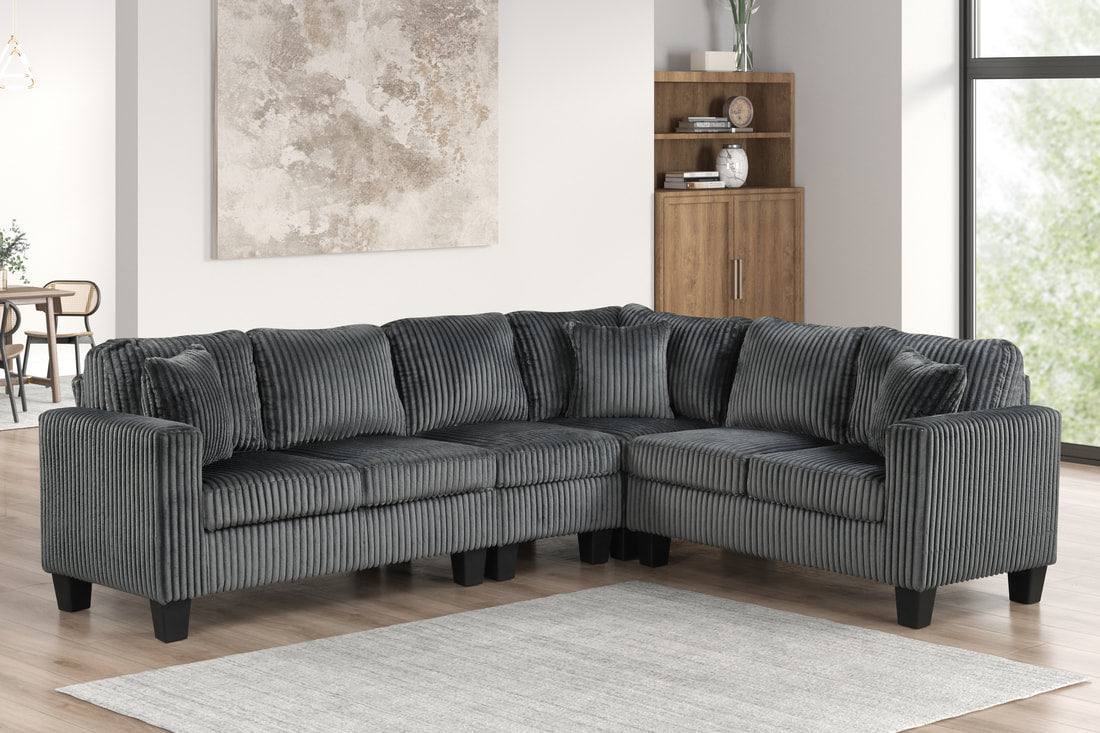 Logan2 Charcoal Reversible Sectional