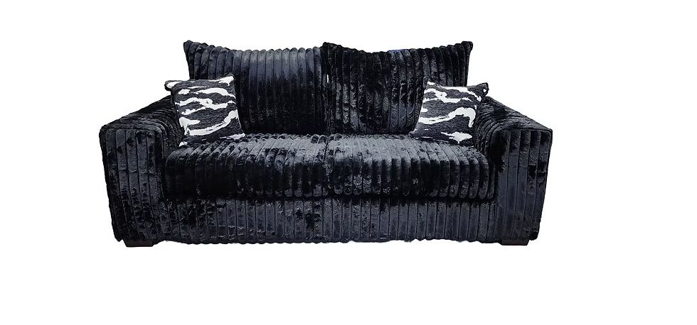 3pcs or 2pcs S320 Texan Black Sofa & Loveseat Set