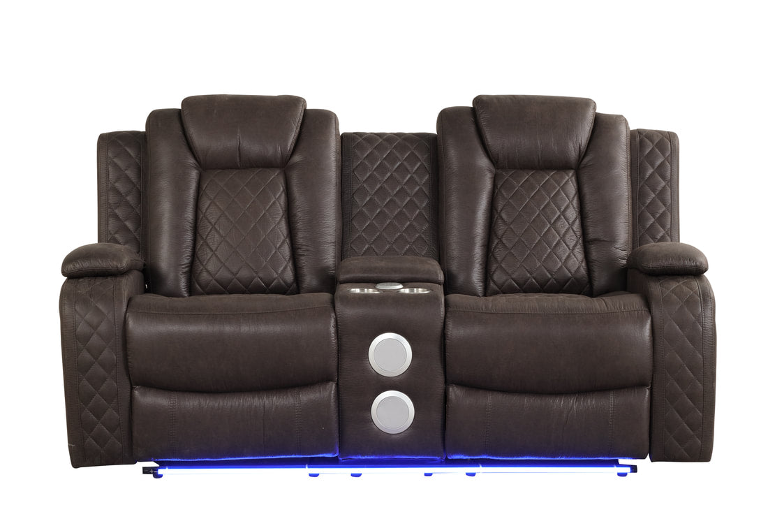 3pcs Luz Chocolate Reclining Sofa Set