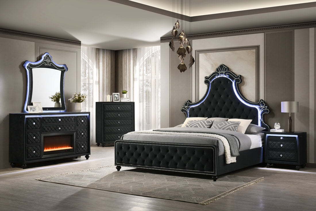 Majesty2 Black 4PC or 5PC Bedroom Set