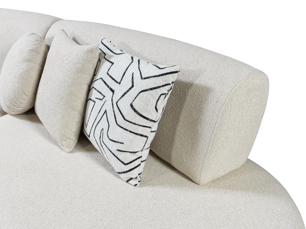 Olivia Ivory Boucle 2-Piece Curved Sectional