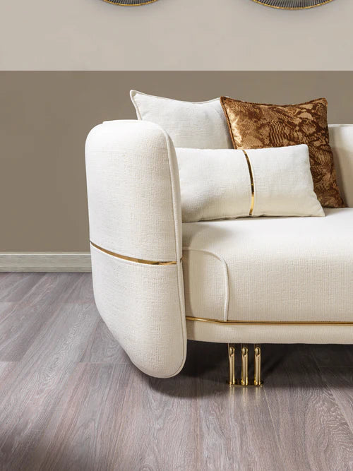Helena Ivory Velvet Sofa