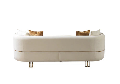 Helena Ivory Velvet Sofa