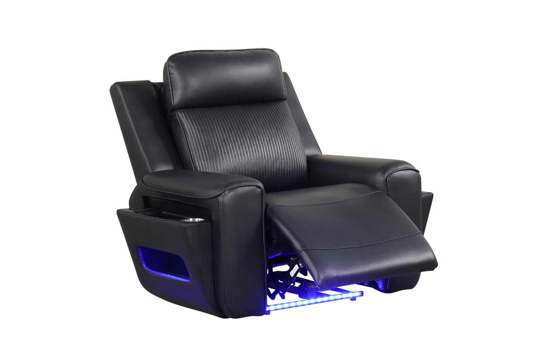 Rolls Royce Black Power Reclining Sofa Set