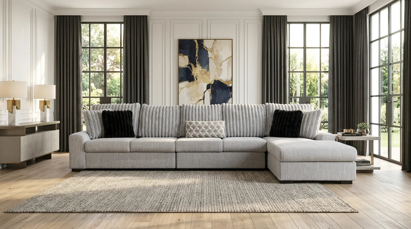 S1801 Brady Sectional 3pcs (Grey) Sectional