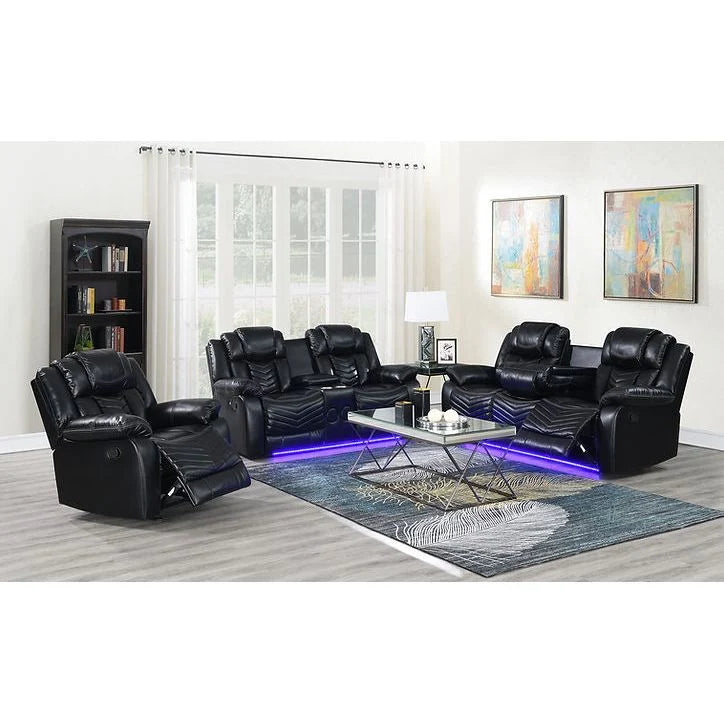 S2021 Lucky Charm (Black) Reclining Sofa & Loveseat Set