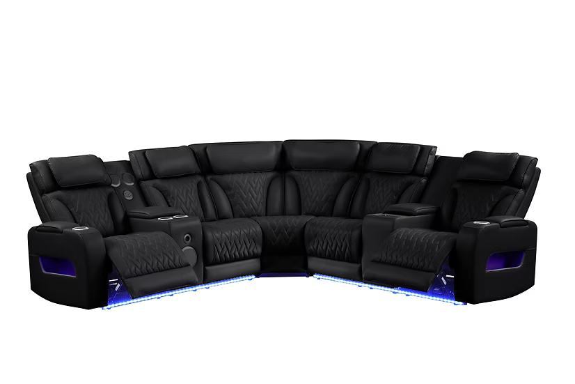 S2024 Skyline Black Power Reclining Sectional