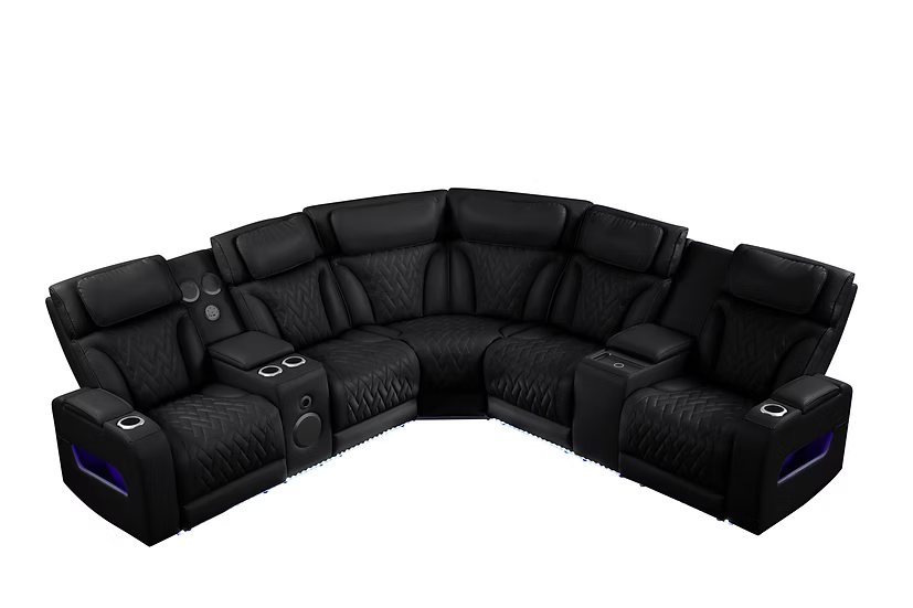 S2024 Skyline Black Power Reclining Sectional