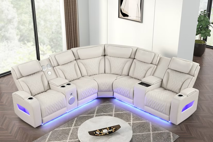 S2024 Skyline Sand 3pcs Power Reclining Sectional
