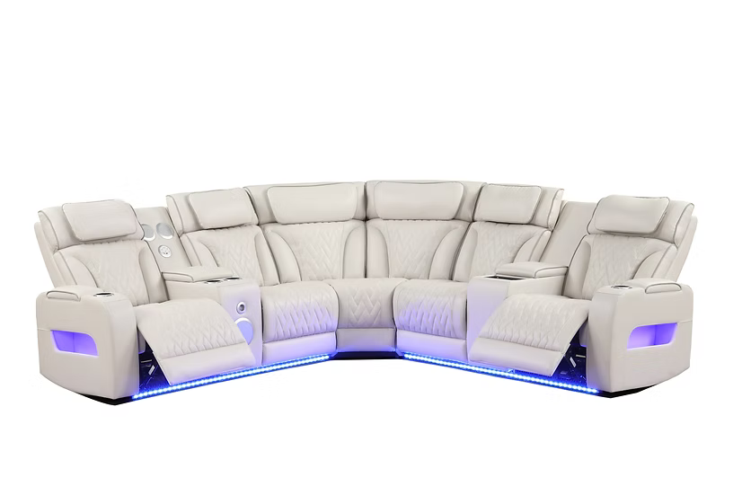 S2024 Skyline Sand 3pcs Power Reclining Sectional