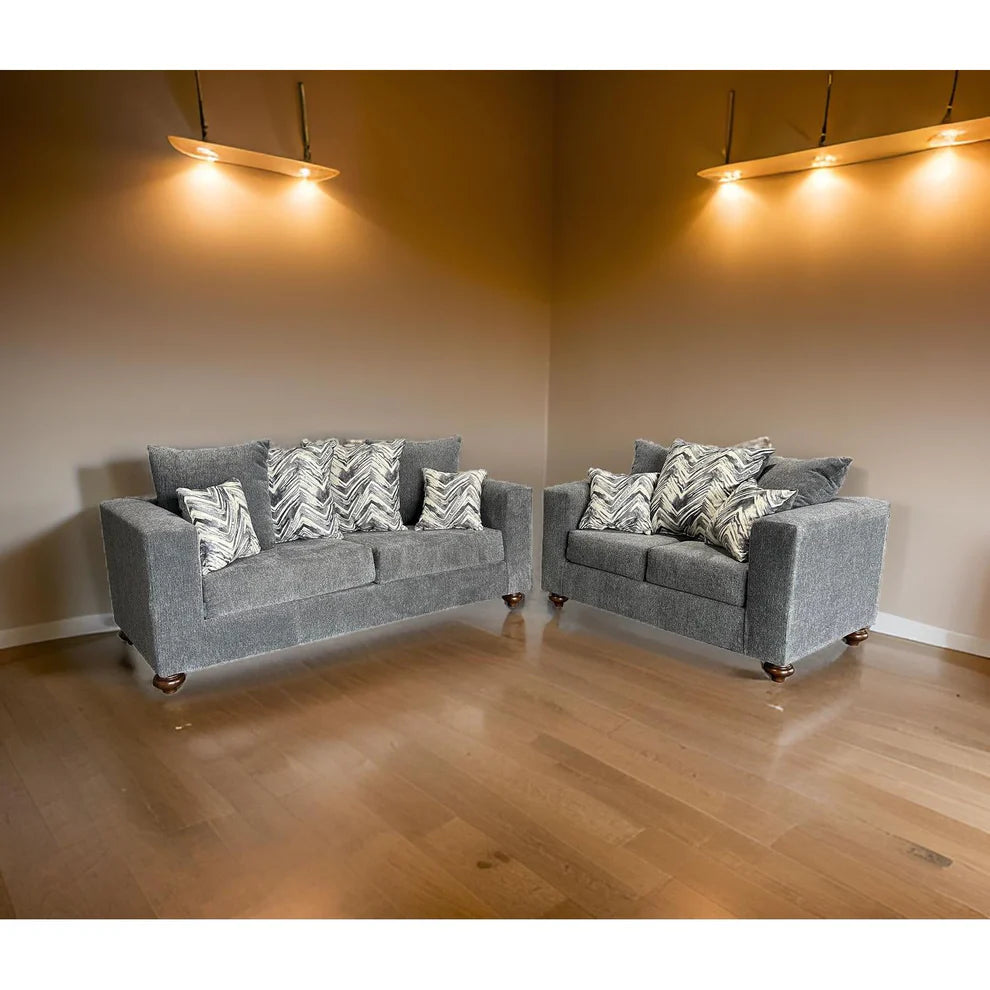 S305 Zander Grey Sofa & Loveseat Set