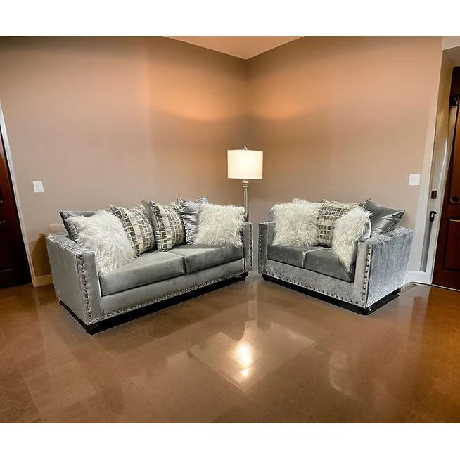 S315 Silver Sofa & Loveseat Set