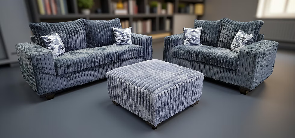 3pcs or 2pcs S320 Texan Oversize Grey Sofa & Loveseat Set
