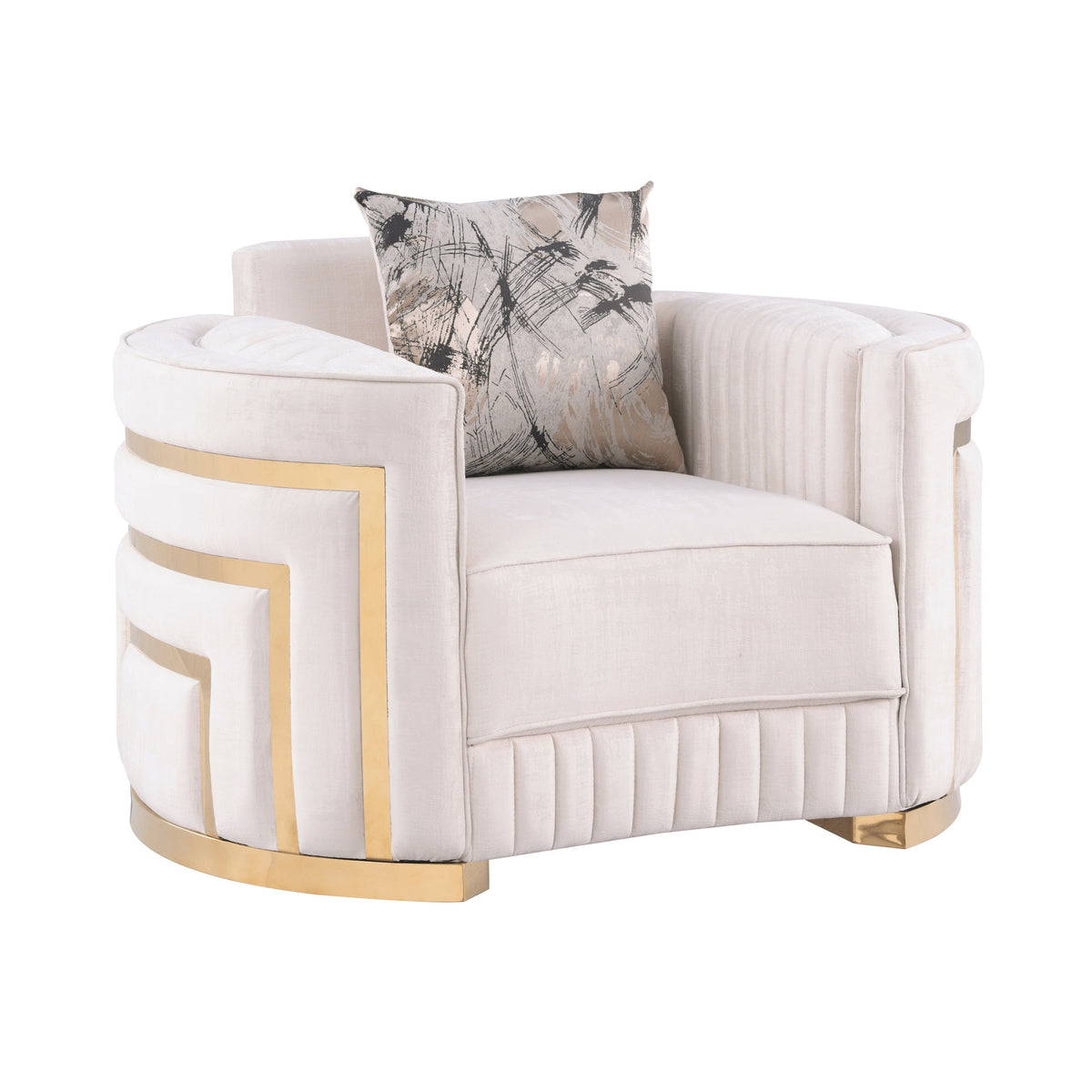 S3300 Minerva (Cream) - Sofa & Loveseat