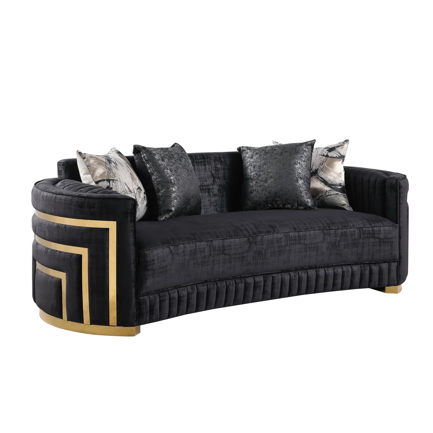 S3300 Minerva Black Sofa Loveseat & Chair