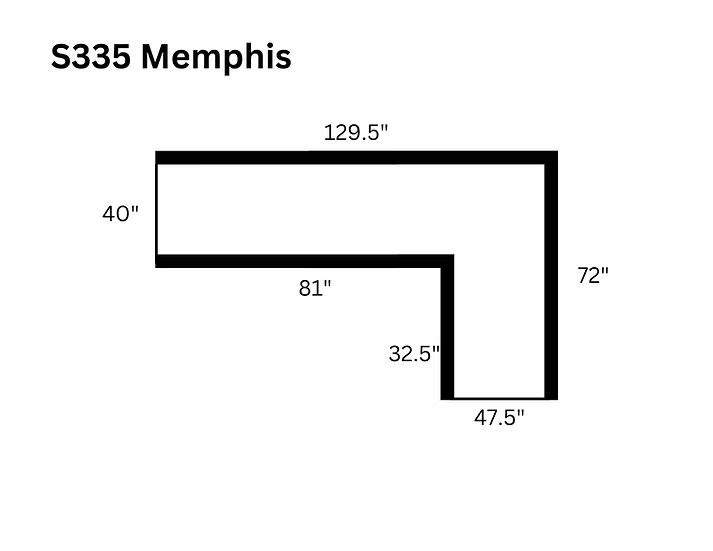 S335 Memphis Grey Corduroy Sectional