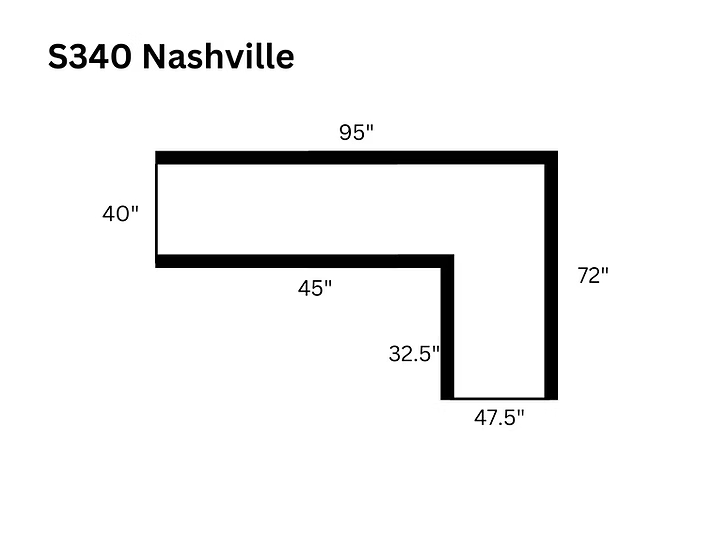 S340 Nashville Grey Corduroy Sectional