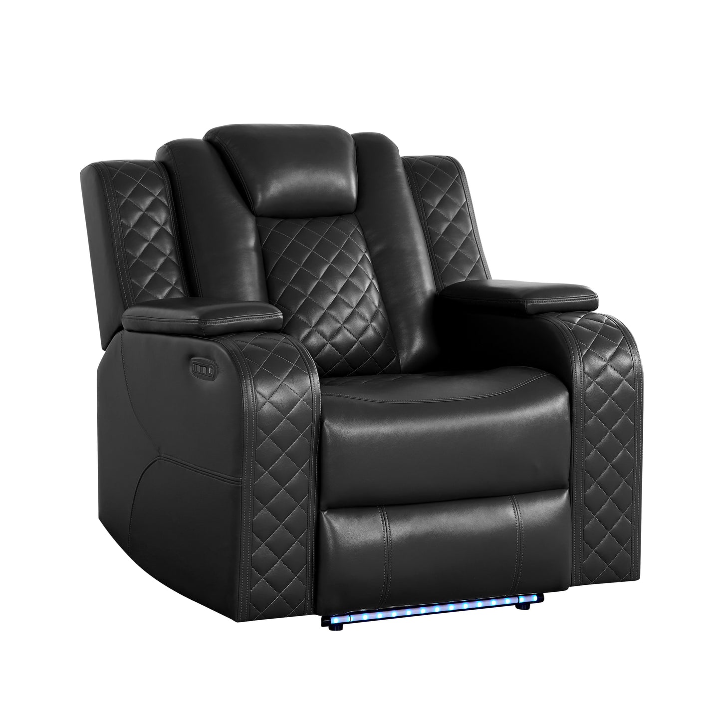 S3480 Eclipse 3pcs Black Power Reclining Sofa Set