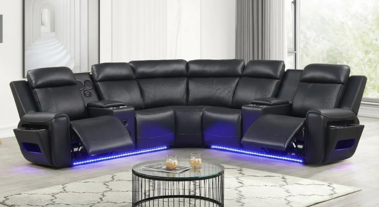 S3550 Galaxy Power Black Sectional