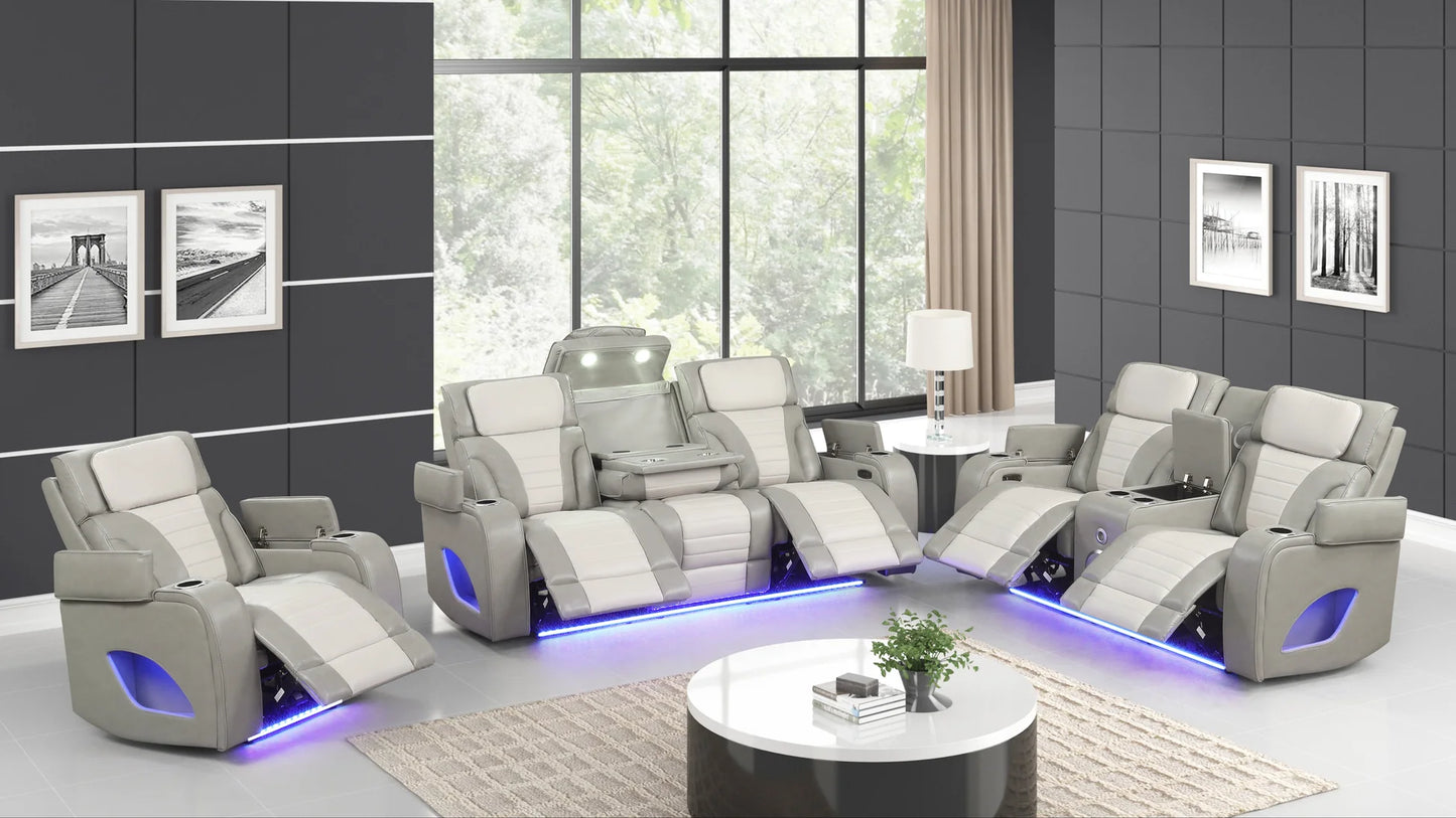 S4200 Robin Grey Reclining Sofa Set
