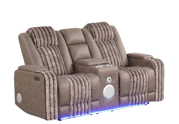 S4225 Lita Brown Power Reclining Sofa