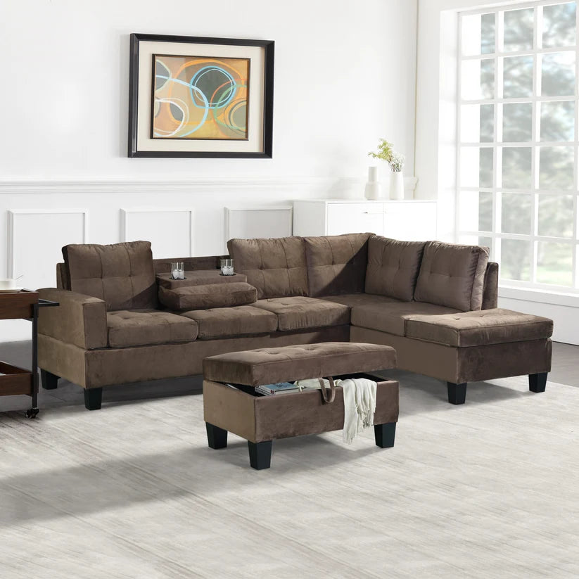 S878 Allen Parkway (Brown Velvet) Sectional