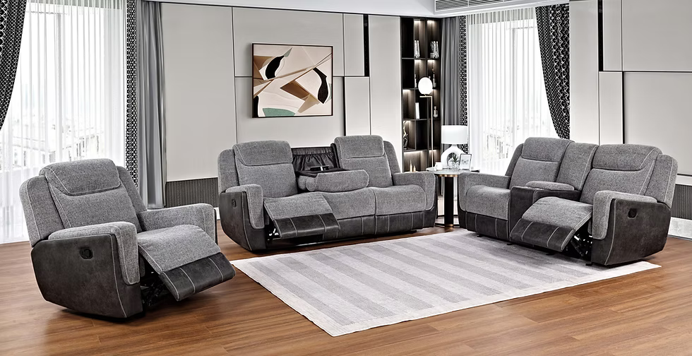3pcs or 2pcs S9871 Nisa Grey Reclining Sofa Set