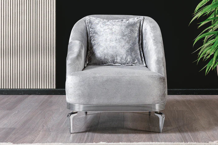 Santana Silver Velvet Chair