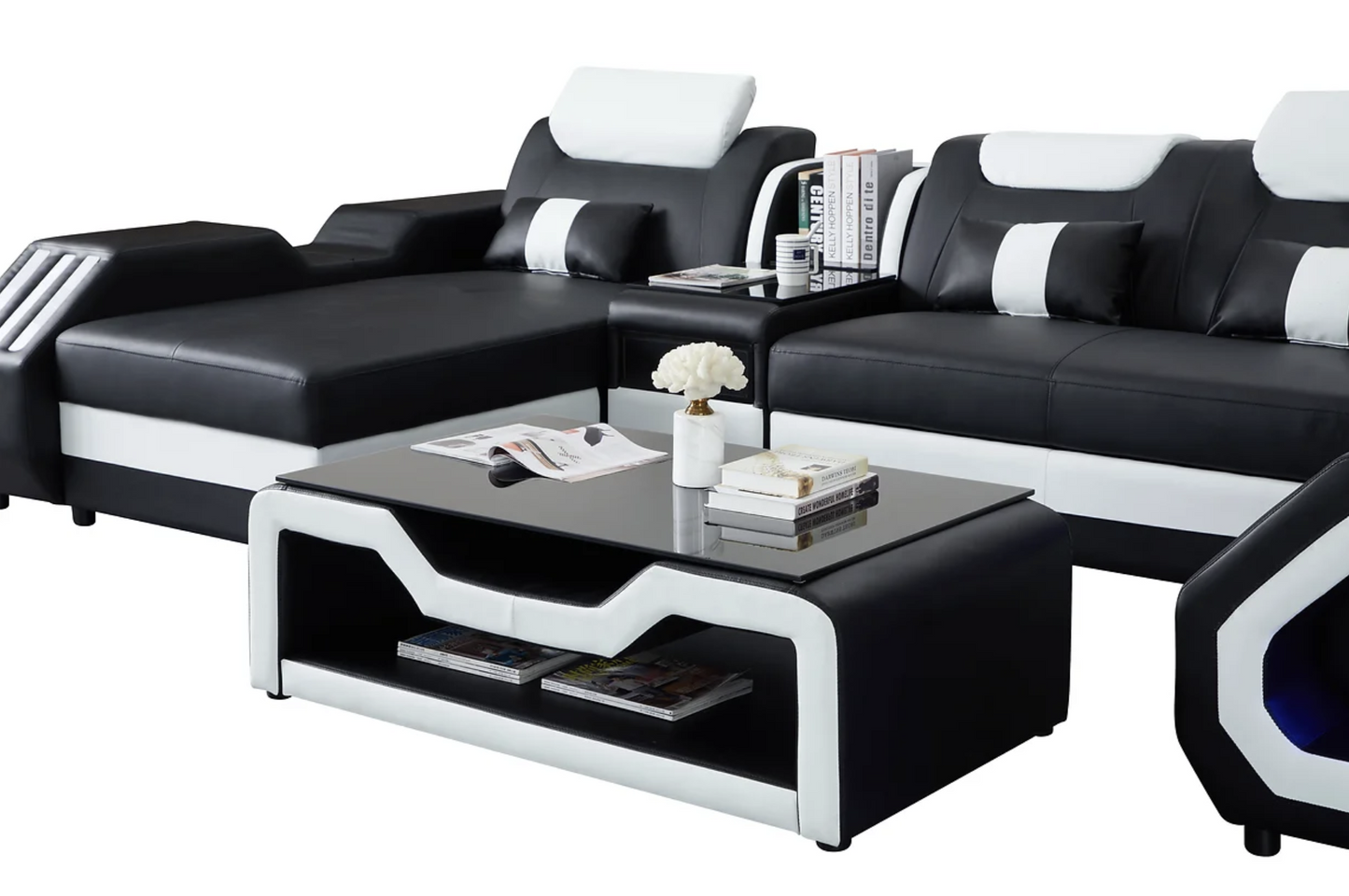 MI-9916 Matrix Two-Tone Oversized Sectional w/ Coffee Table