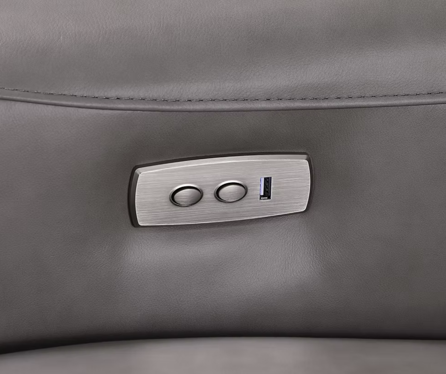 MI-1235 Sierra Grey Italian Leather Power Sectional