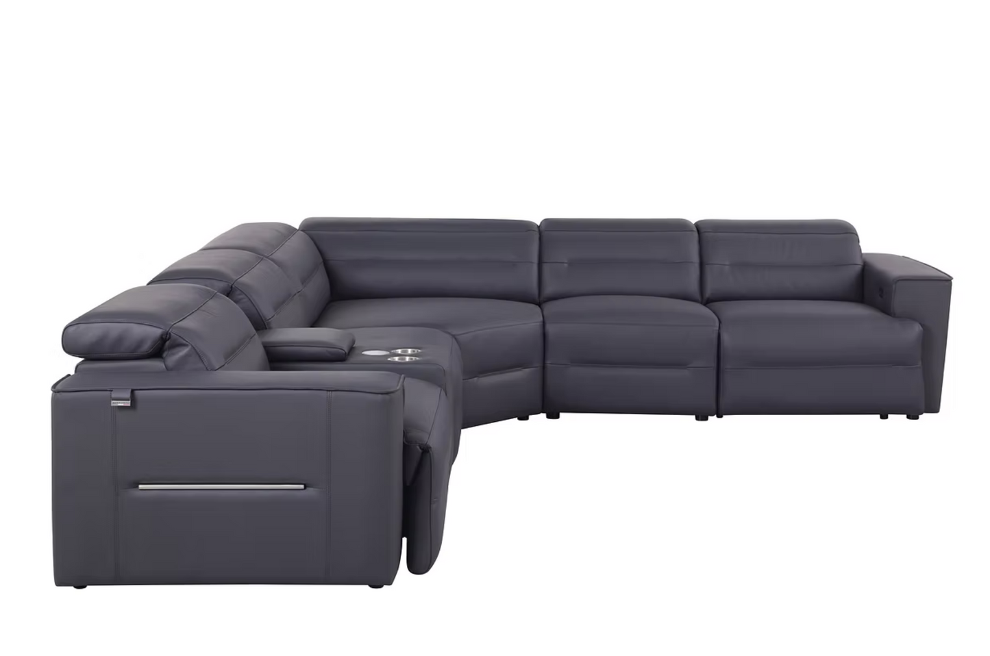 MI-1260 Nexus Dark Navy Italian Leather Power Sectional