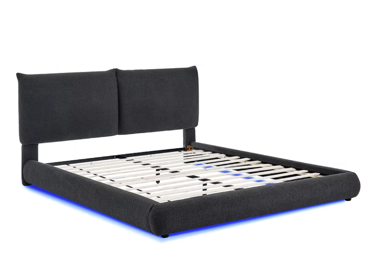 B200 Zima Grey Fabric Bed Frame