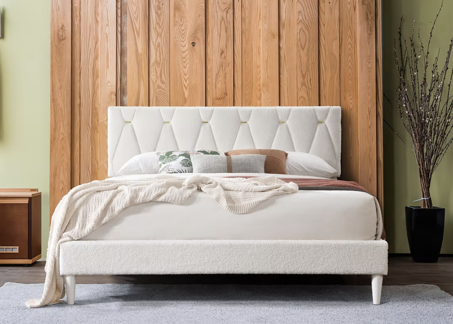 B8071 Kiran Cream Platform Bed Frame