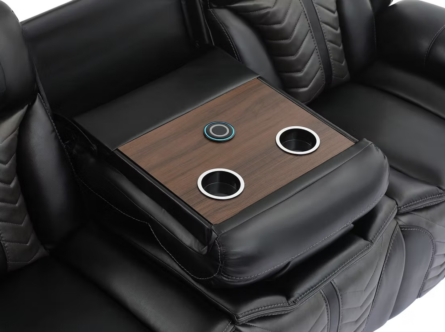 S2025 Innova Black Leather Reclining Sofa Set