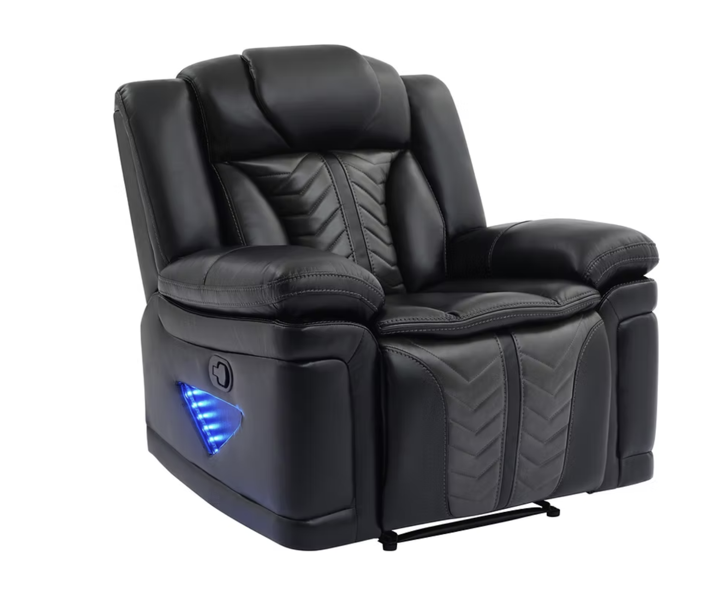 S2025 Innova Black Leather Reclining Sofa Set