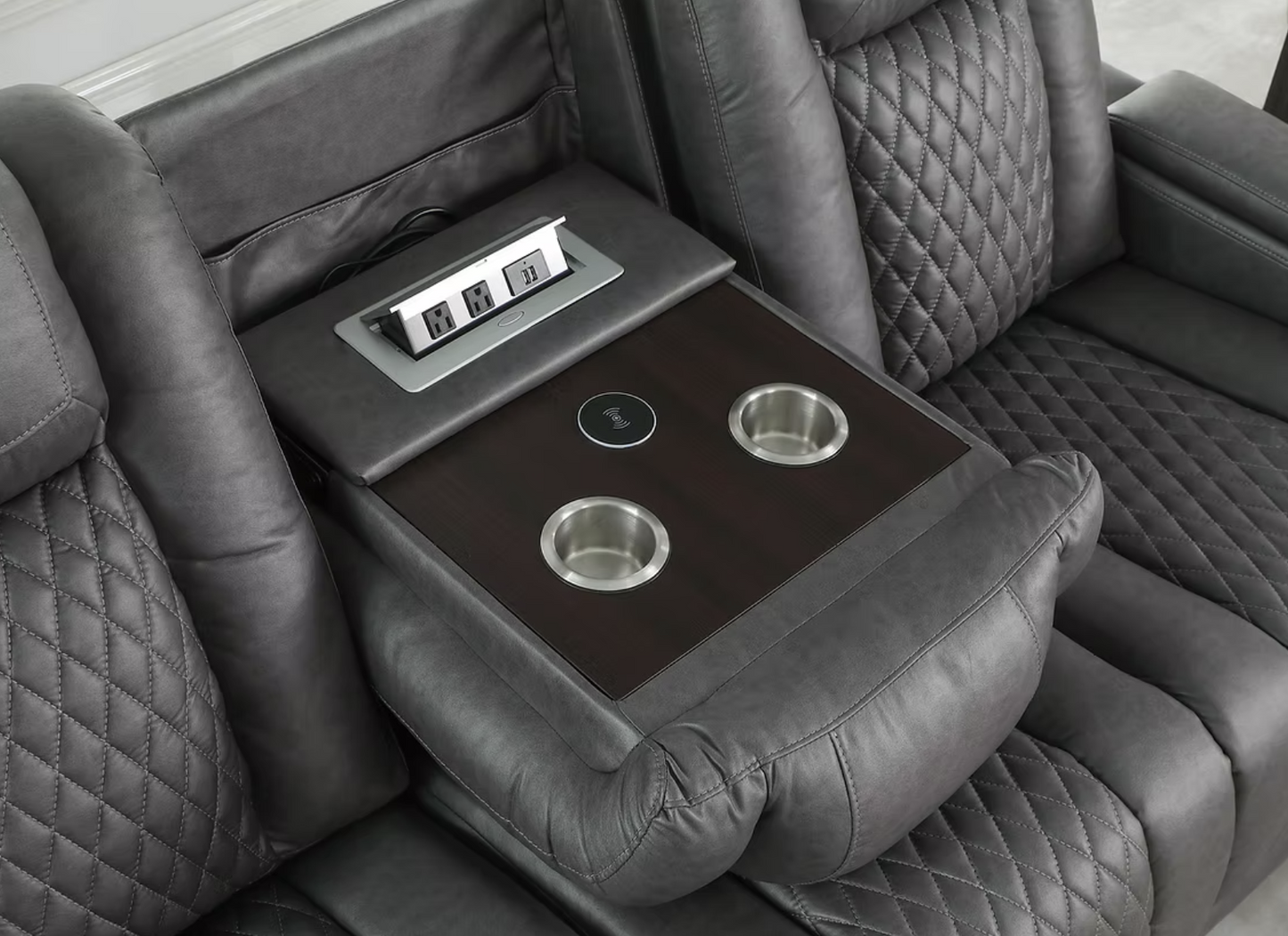 3pcs S9303 Ash Grey Power Reclining Set