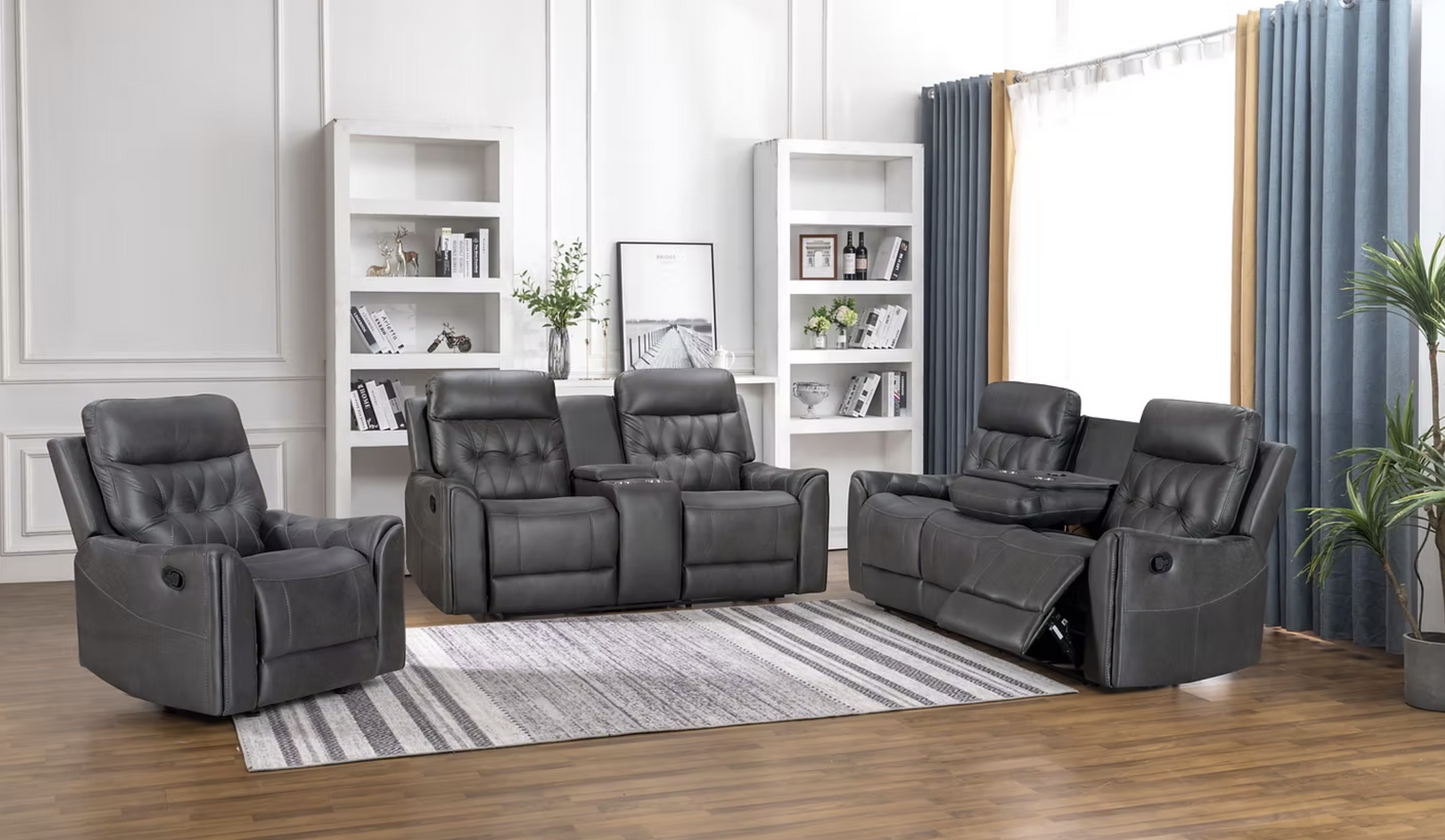 S6500 Rita Grey Reclining Sofa Set