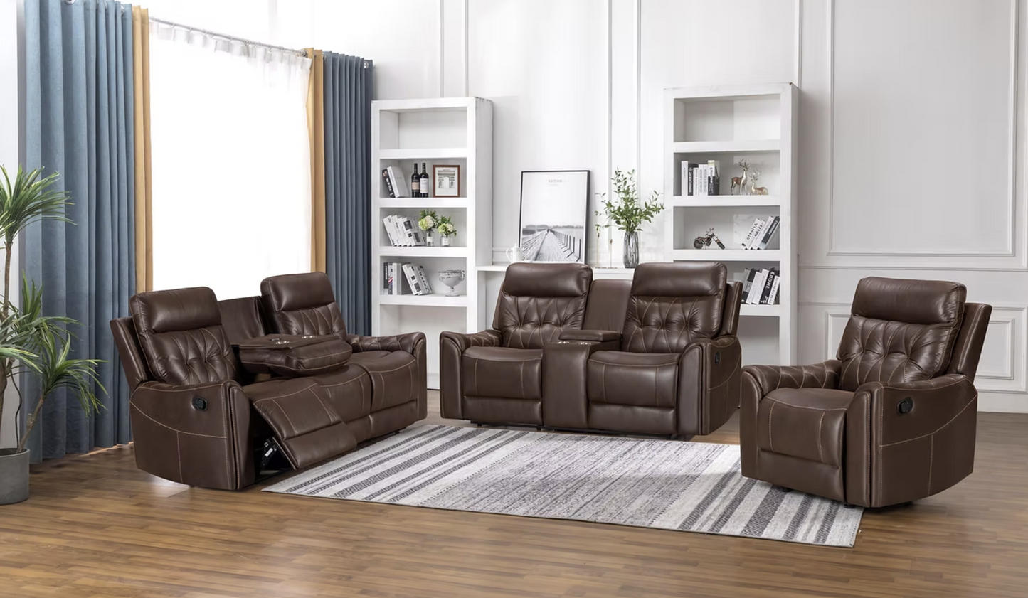 S6500 Rita Brown Reclining Sofa Set