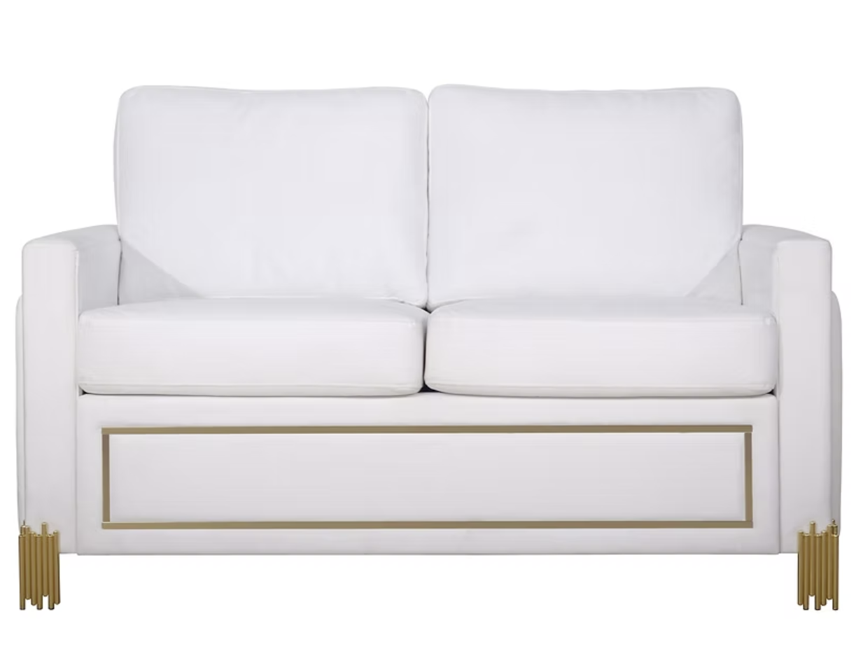 3pcs or 2pcs S9060 Glamor White Velvet Sofa, Loveseat & Chair