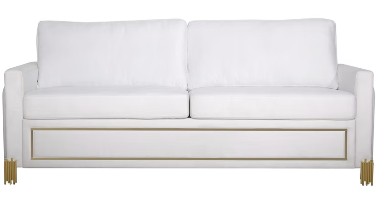 3pcs or 2pcs S9060 Glamor White Velvet Sofa, Loveseat & Chair
