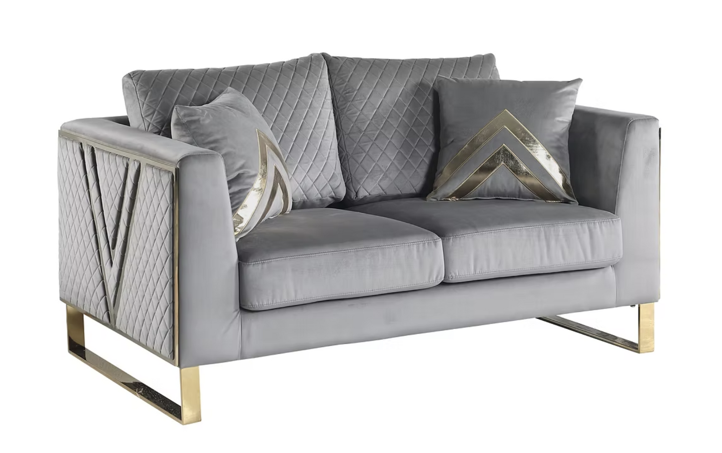 3pcs or 2pcs S1300 Vista Bonita Grey Velvet Sofa Loveseat & Chair