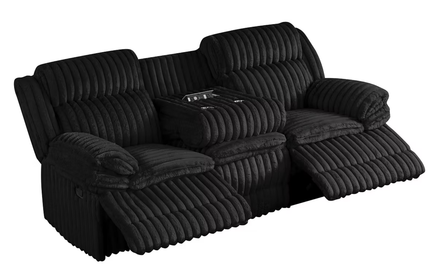 3pcs S3939 Mellow Black Reclining Sofa Set