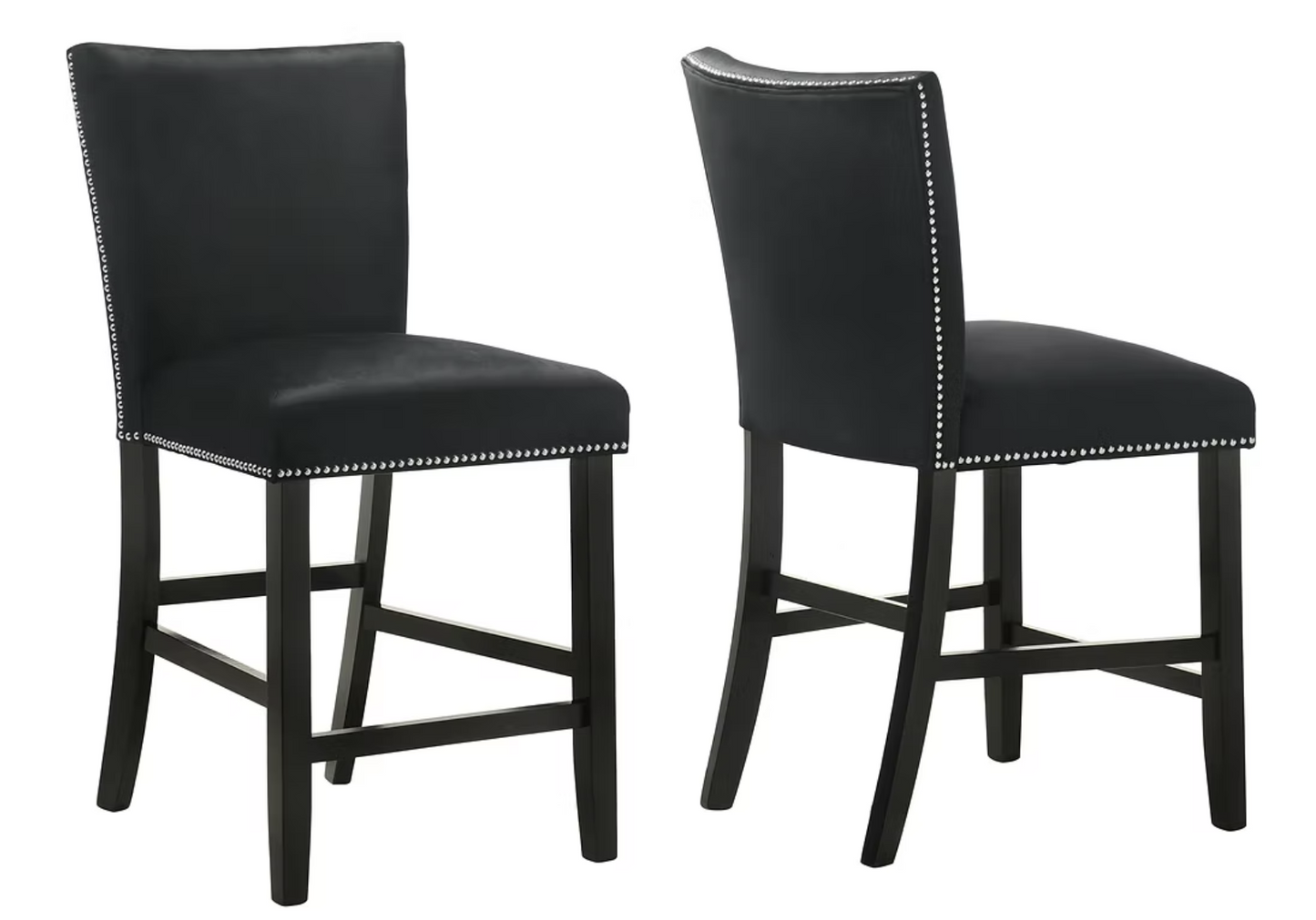 D1236 Valentino Black Genuine Marble Counter Height Dining Set