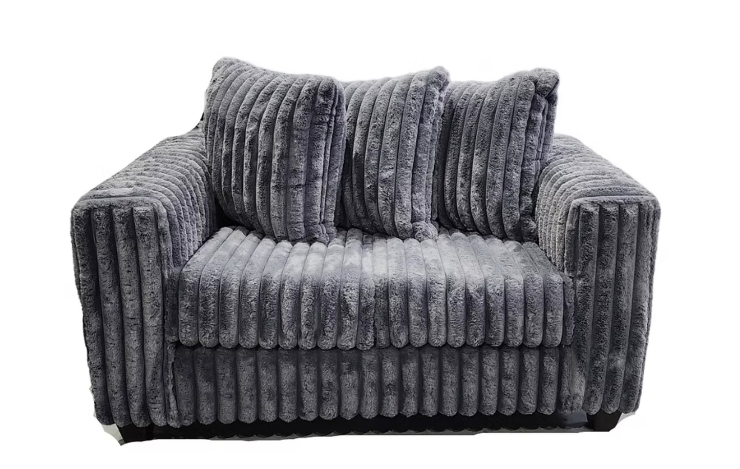 S300 Gia Grey Stripe Fabric Sofa & Loveseat