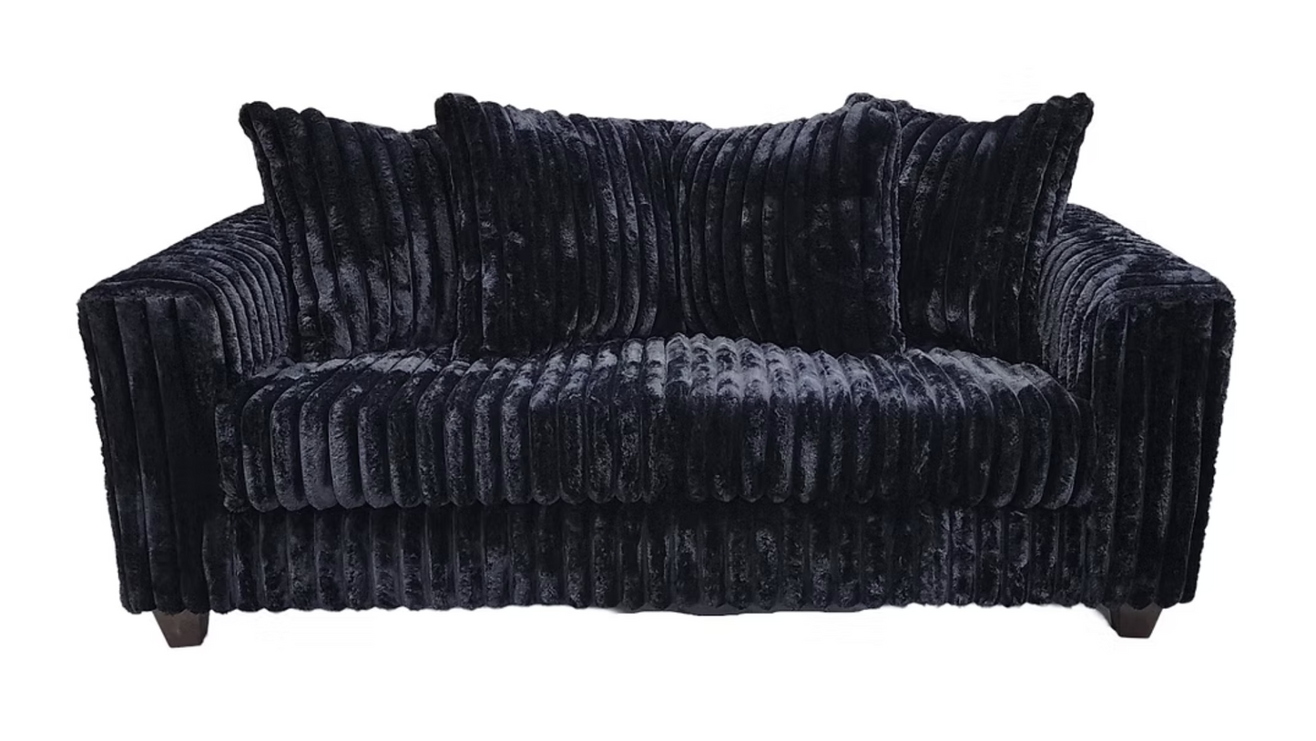 S300 Gia Black Stripe Fabric Sofa & Loveseat